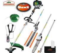 GARDEBRUK® Débroussailleuse thermique GBMT520 2ch 5en1 outil de jardin faucheuse taille-haie herbe scie débroussailleuse multifonction élagueuse