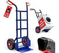 GARDEBRUK® Diable pliable chargement max. 200 kg roues pneumatiques acier chariot de transport diable déménagement chariot pliant manutention