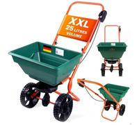 GARDEBRUK® Épandeur 25L pour semence engrais sel et sable Épandeur d’engrais avec grandes roues Jardin gazon extérieur