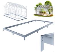 GARDEBRUK® Fondation serre de jardin 380x190cm acier inoxydable cadre acier matériel fixation embase serre aluminium polycarbonate
