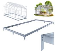 GARDEBRUK® Fondation serre de jardin 380x190cm acier inoxydable cadre acier matériel fixation embase serre aluminium polycarbonate