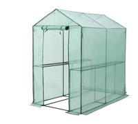 GARDEBRUK® Serre de Jardin Plastique 2,23m² 4 étagères Porte Enroulable Protection Serre Tomate hivernage légume Plante Fleur 190x186x120cm