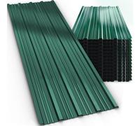 GARDEBRUK Tôles de bardage 14x 110x46cm = 7m² vert | galvanisé, résistant intempéries UV anticorrosion, tôle ondulée, trapézoidale, couverture toit mur, abri de jardin, profilée