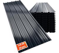 GARDEBRUK Tôles de bardage 24x 129x46cm 14m² anthracite | galvanisé, résistant intempéries UV anticorrosion, tôle ondulée, trapézoidale, couverture toit mur, abri de jardin, profilée