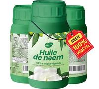 Gardemia Huile de Neem avec Émulsifiant 250ml miscible à l'eau 100% d'origine végétale extraite mécaniquement par pression à froid des fruits du Néemier