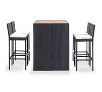 Garden Bar Set Poly Rattan Akazienholz Groupe de repas Garniture