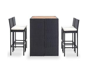 Garden Bar Set Poly Rattan Akazienholz Groupe de repas Garniture