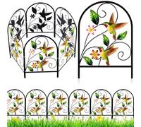 Garden Decorative Fence - Metal Wire Border | 6-Pack Flower Bird & Butterfl