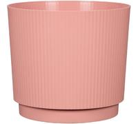 Garden Id Cache-pot rond Lino Rose - Ø 25 cm, 7 L, Hauteur 22 cm - Pour intérieur et extérieur