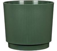 GARDEN ID Cache-pot rond Lino 7L Vert foncé - Ø25 cm, H 22 cm
