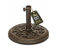 garden mile Base de parasol de jardin effet rotin Robuste et résistant aux intempéries Support de parasol traditionnel réglable en résine noire pour terrasse jardin extérieur camping Noir (10 kg)