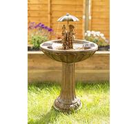 Garden Mile Fontaine à eau à énergie solaire pour garçon et fille, bain/fontaine à oiseaux décoratif à énergie solaire