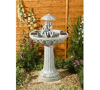 Garden Mile® Fontaine pour jardin à 2 étages en cascade Effet pierre Fontaine parapluie