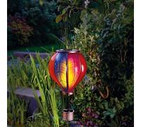 Garden Mile Grande montgolfière solaire de jardin 62 cm Effet flamme vacillante Lampe solaire à suspendre pour jardin, terrasse, balcon et cour - Lanterne solaire décorative étanche