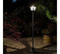 Garden Mile Lampadaire solaire victorien de 1,7 m - Lampe de jardin traditionnelle avec lumières LED blanches - Lanterne de rue classique pour éclairage d'allée, décoration de terrasse et éclairage