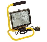 Garden Mile Lampe de travail halogène portable 400 W - Projecteur en aluminium résistant aux intempéries avec câble et prise, lampe compatible R7s avec poignée et protection de fil pour l'intérieur et