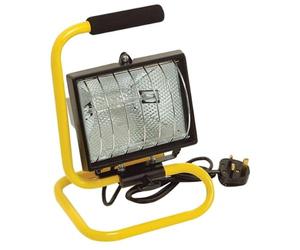 Garden Mile Lampe de travail halogène portable 400 W - Projecteur en aluminium résistant aux intempéries avec câble et prise, lampe compatible R7s avec poignée et protection de fil pour l'intérieur et