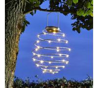 Garden Mile Lanterne solaire à LED à suspendre - Lanterne solaire d'extérieur à suspendre - Éclairage de jardin pour fêtes de mariage - Lanternes de jardin en spirale - Effet luciole