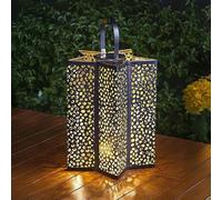 Garden Mile Lanterne solaire LED à suspendre pour l'extérieur - Lampe de jardin damassée - Éclairage solaire pour extérieur - Éclairage de silhouette pour jardin (lanterne céleste)