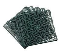 garden mile Lot de 15 dalles de terrasse emboîtables robustes 30 cm x 30 cm Vert Tapis de jeu Tapis de jeu Dalles de terrasse en plastique antidérapant Grille en plastique