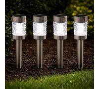 Garden Mile Lot de 4 lampes solaires en forme de Martini pour jardin - Éclairage solaire LED à énergie solaire étanche pour allée - Allumage/Extinction automatique pour décor de jardin et terrasse
