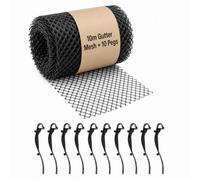 Garden Mile Rouleau de 10 m de filet de protection pour gouttière - Protection contre les parasites - Empêche les égouttoirs et les feuilles