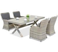 Garden Point London service de table en poly rotin pour 4 personnes anthracite