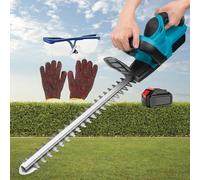 Garden Tools Taille-haie sans fil, à main électrique, lame à double tranchant de 48 cm, 3000 mAh amovible, 1 batterie, pour élagage d'arbustes, coupe de petites branches, buissons, arbre, jardin