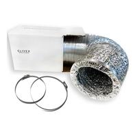 Garden Tube en aluminium flexible diamètre 315 mm et 10 mètres + 2 colliers de serrage 320 mm en acier inoxydable (extraction de cuisines, W.C...) résistance à la chaleur jusqu'à 130°, fabriqué en