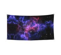 Garden Universe Drapeau à suspendre avec œillets métalliques Motif galaxie 180 x 90 cm