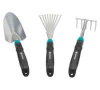 Gardena 8964-30 - Set de herramientas Comfort Contenido; 1 Pala transplantadora Comfort, Rastrillo de Mano Comfort y Rastrillo de césped Comfort en Set de 18 unidades