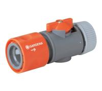 Gardena Arrêt de la réglementation: raccordement de tuyau d'arrêt d'eau pour 13 mm (1/2 Pouce) - et 15 mm (5/8 Pouce) - tuyaux, régulation de la pression d'eau sur la fin du tuyau (942-50)