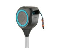 GARDENA Boîtier à tuyau de jardin « RollUp M », tuyau de 20 m, pivotant sur 360°, gris/turquoise