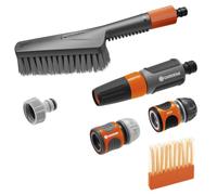 Gardena Cleansystem Équipement de base S souple : brosse de lavage, bâtonnets de nettoyage et raccords, pour le nettoyage humide des petites surfaces délicates (18862-20)