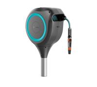 Gardena Coffre de tuyau de jardin RollUp S – pivotant, guide intégré, 15 m, turquoise