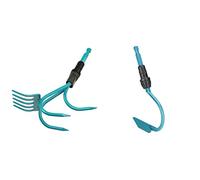 Gardena combisystem Râteau cultivateur : Outil de Jardinage Pratique 2 en 1, Noir Turquoise & Cultivateur de combisystem: Accessoires de Jardin idéal pour desserning de sols incrustés