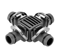 Gardena Dérivation en croix "Micro-Drip-System" 13 mm 1/2" 2 pcs, Noir/Orange, 13 mm (1/2")