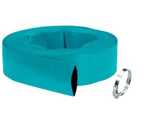 Gardena Jeu tube plat 38 mm (1 ½ pouce): Tuyau à eau flexible, kit tuyau pour pompes submersibles, collier de serrage, résistance à une pression de 5 bars, 10 m (5005-20)