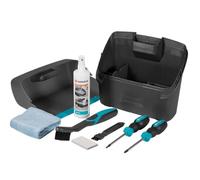 Gardena Kit d'entretien robots : kit d'accessoires pour le nettoyage et l'entretien du robot tondeuse Gardena, avec tampon abrasif, brosses, spray nettoyant pour plastique et tournevis (4067-20)