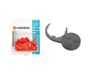 Gardena Lames de Rechange RotorCut de Lames de Rechange pour Tondeuse à Gazon/Coupe-Bordures & Kit Roue pour Coupe-Bordures Roues pour débroussailleuse, Pose Facile