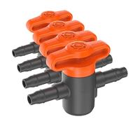 Gardena Micro-Drip-System Robinet d’arrêt 4,6 mm (3/16 pouce): pour la régulation ou l’arrêt sur chaque tuyau, réglable en continu, contenu: 2 pièces (13217-20) (Lot de 4)