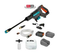 Gardena - Nettoyeur haute pression 18V sans fil AquaClean 24/18V P4A Premium, 24 bars, avec accessoires, 1 batterie 2.5 Ah, chargeur 14800-31