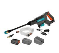 Gardena Nettoyeur moyenne pression sans fil AquaClean 24/18V P4A, kit Premium: Nettoyeur sans fil avec équipement complet, 3 niveaux de nettoyage, pression max. 24 bars, batterie+chargeur (14800-31)