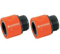 Gardena Pièce de tube de transition: connexion d'un raccord de tuyau dans le connecteur de robinet, pendant 26,5 mm (G3 / 4), z. En tant que machines à laver (2917-20) (Lot de 2)