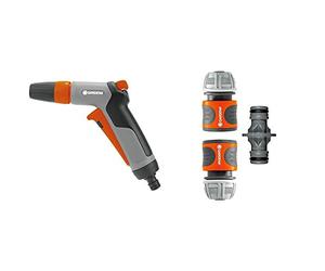Gardena Pistolet d'Arrosage et Nettoyage Multijet de Pistolet pour Le Nettoyage et la Pulvérisation & Nécessaires d'Arrosage de Raccords pour Extension de Tuyau 13 mm(1/2") et 15 mm(5/8")