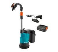 Gardena Pompe pour collecteur d'eau de pluie sur batterie 2000/2 18V P4A - Kit prêt à l'emploi: Débit et pression élevés, Niveaux de puissance réglables, Protection contre la marche à sec (14602-20)