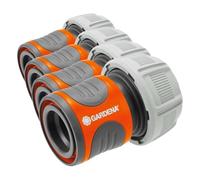 GARDENA Raccord d'Arrosage Rapide 19 mm (3/4") de Gardena : Raccord Enfichable de Début de Tuyau, Étanche, Rainures Encastrées Rainurées, Emballé (18216-20) (Lot de 4)