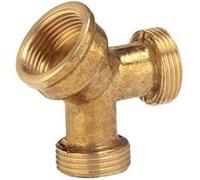 Gardena Distributeur 2 voies en laiton 19 mm: branche de tuyau de jardin pour le fonctionnement de deux dispositifs de connexion, 26,5 mm (g 3/4 Pouce) - fil (7155-20)