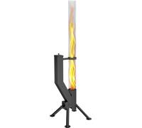 GARDENFLARE Premium Torche à Pellet Noire pour Jardin & Terrasse - Cheminée à Pellet Grand Format, Flamme jusqu'à 1,5m, Brûle 90 Min, Acier Inoxydable, Conçu en Allemagne