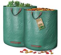 GardenGloss 2x Sac à Déchets de Jardin avec Poignées - Sac à Feuilles 272L | Stabilisé aux UV et Déperlant - Sacs de Jardin Réutilisables et Robustes